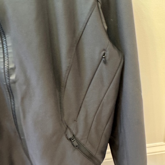 Men's Lululemon spring black full zip nylon warm lined Windbreaker Jacket sz XL - Picture 2 of 6